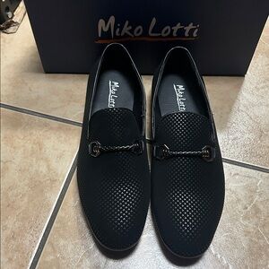 Miko Lotti Slip-On Smoking Loafers with Buckle NWT
